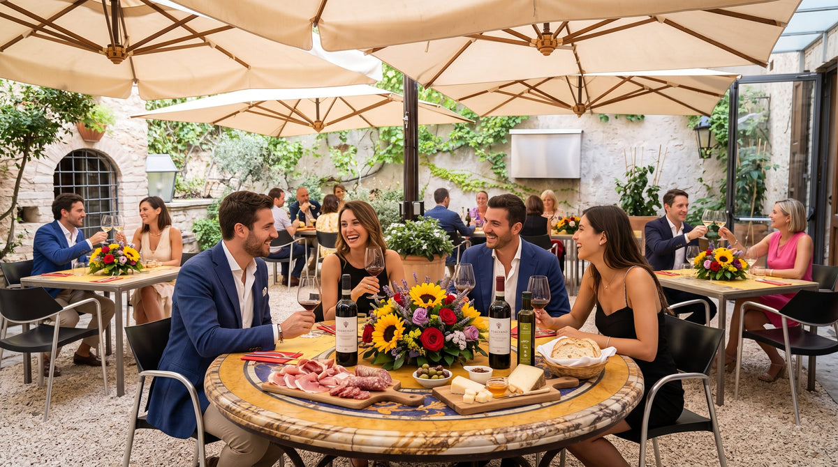 The garden of Enoteca Properzio