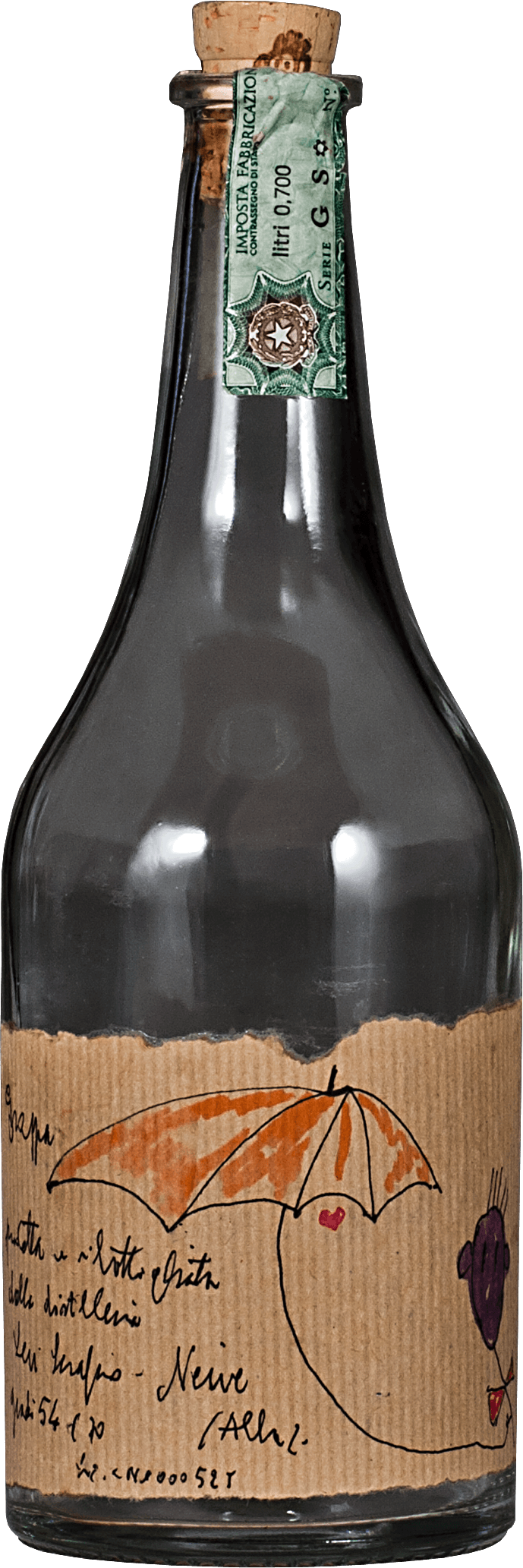 Bottiglia vuota da collezione Grappa Romano Levi