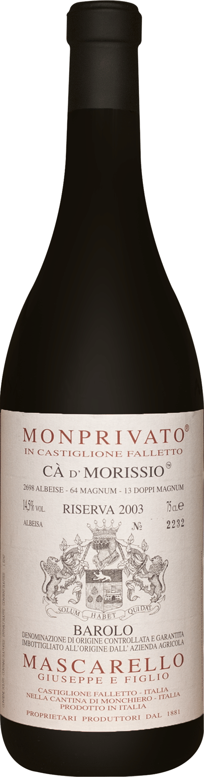 Monprivato Ca' d' Morissio Mascarello e Figlio Riserva 2003 0.75 lt.